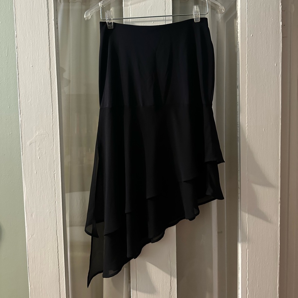 Beautiful Sonia Fortuna Black Chiffon Asymmetrical Skirt Italian Size 42